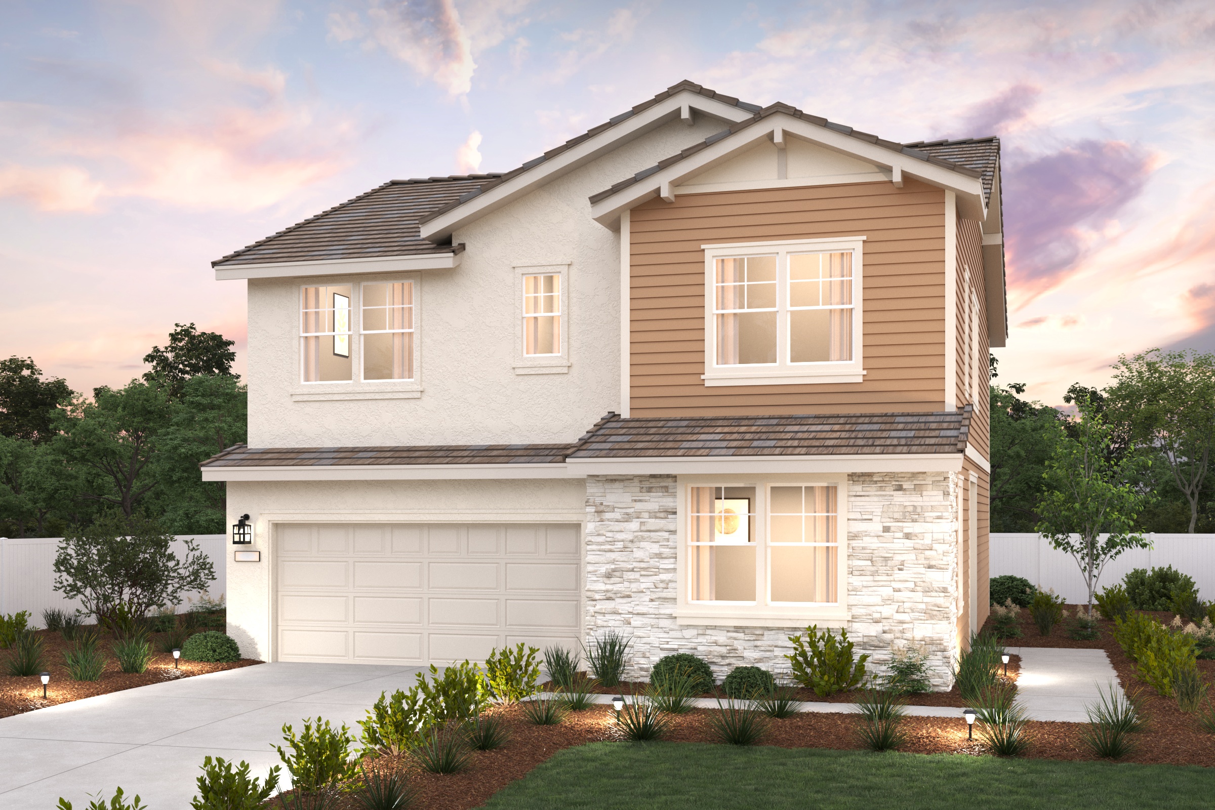 A house with a garage.