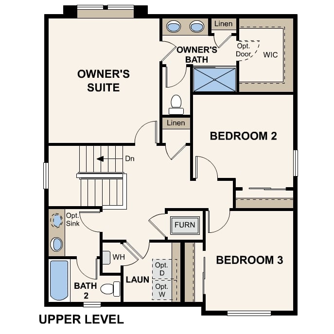 Diagram, engineering drawing. Leyland Floorplan, Upper Level