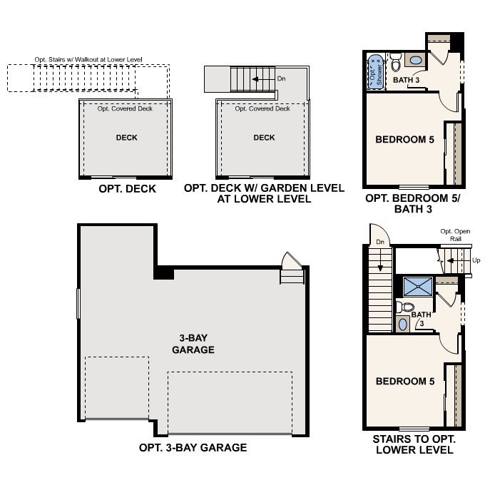 Diagram, engineering drawing. Main Level Options