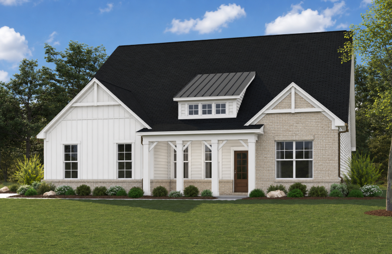 A house with a grass yard.