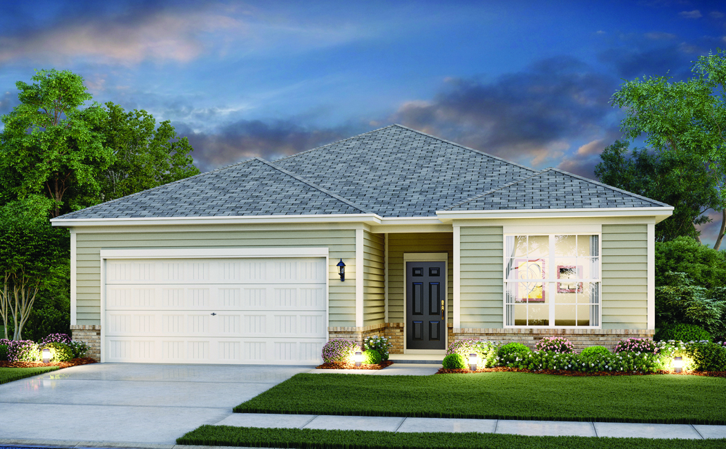 A house with a garage.