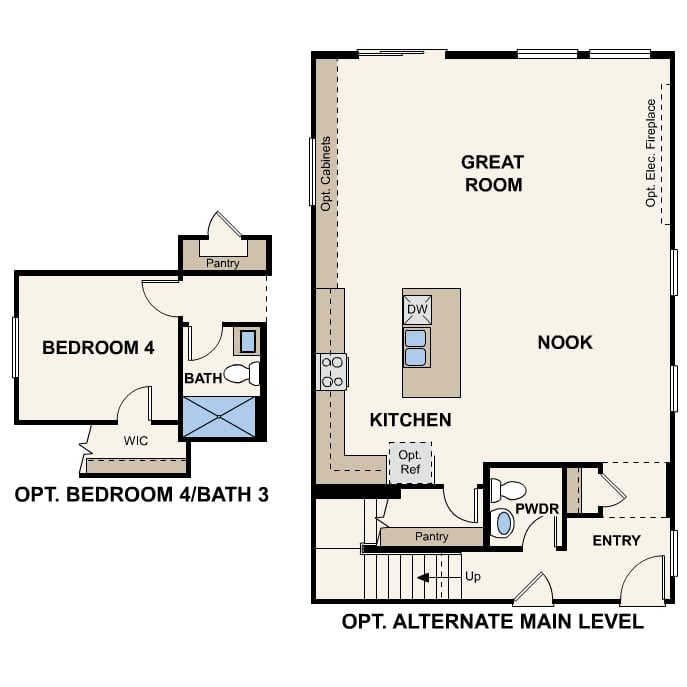 Main floor options diagram
