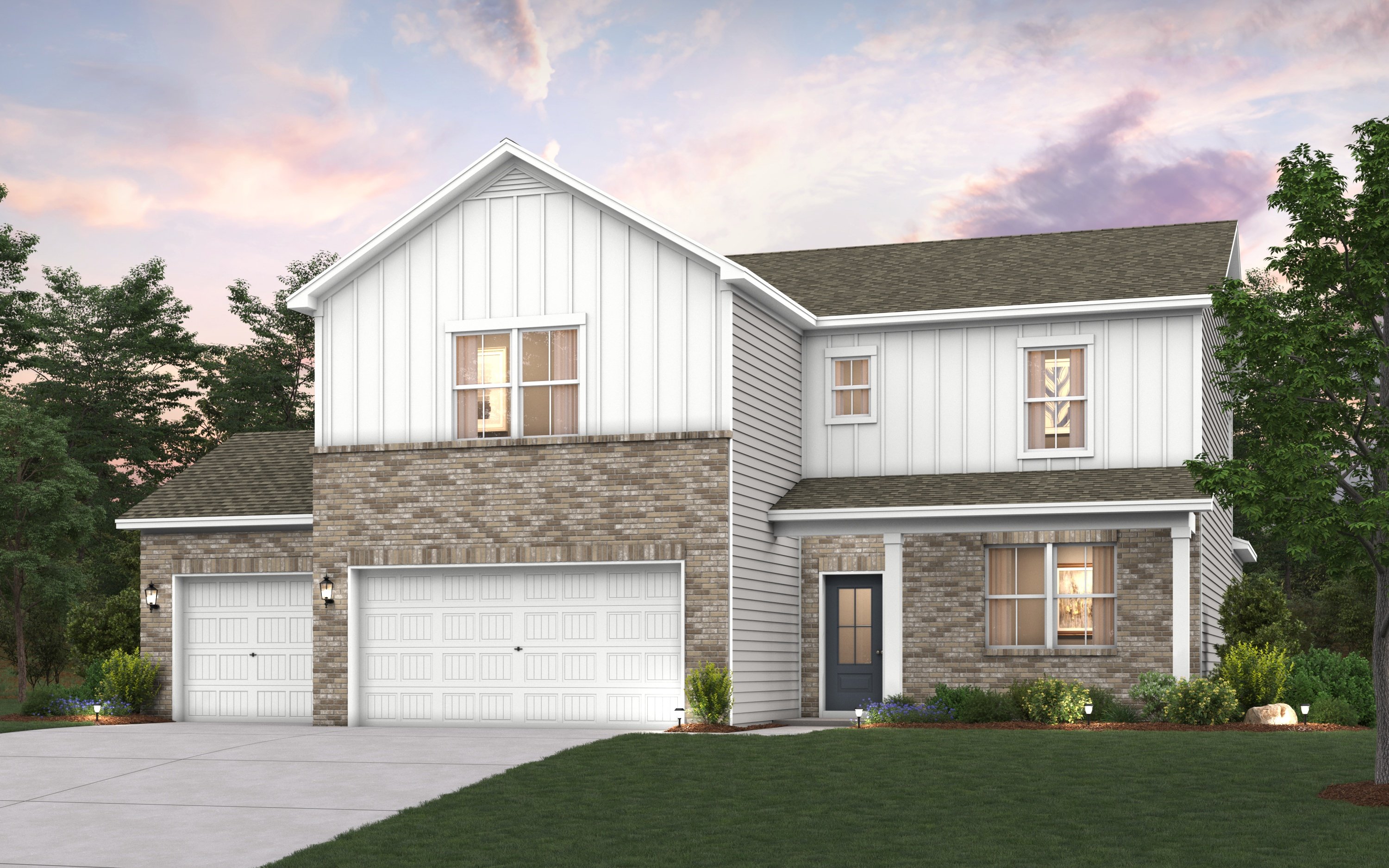 A house with a garage.