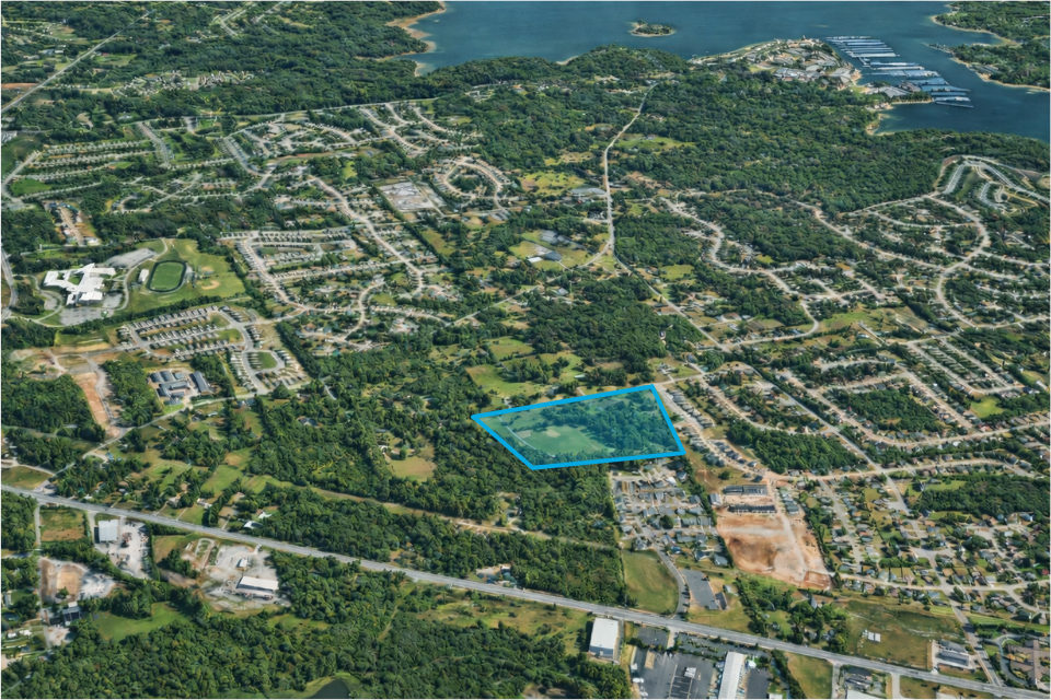 A large area with buildings and roads.