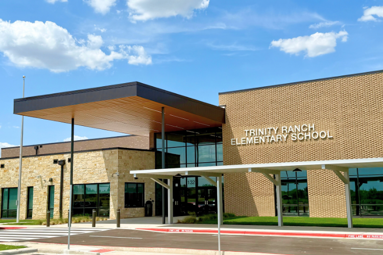 A building with glass windows.
