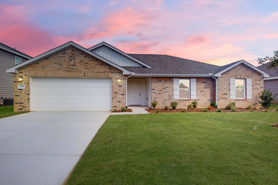 A house with a garage.