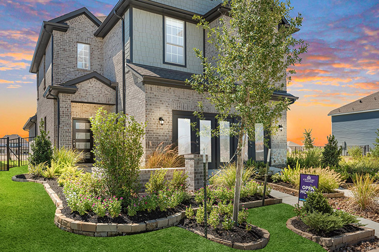 A house with a large front yard.