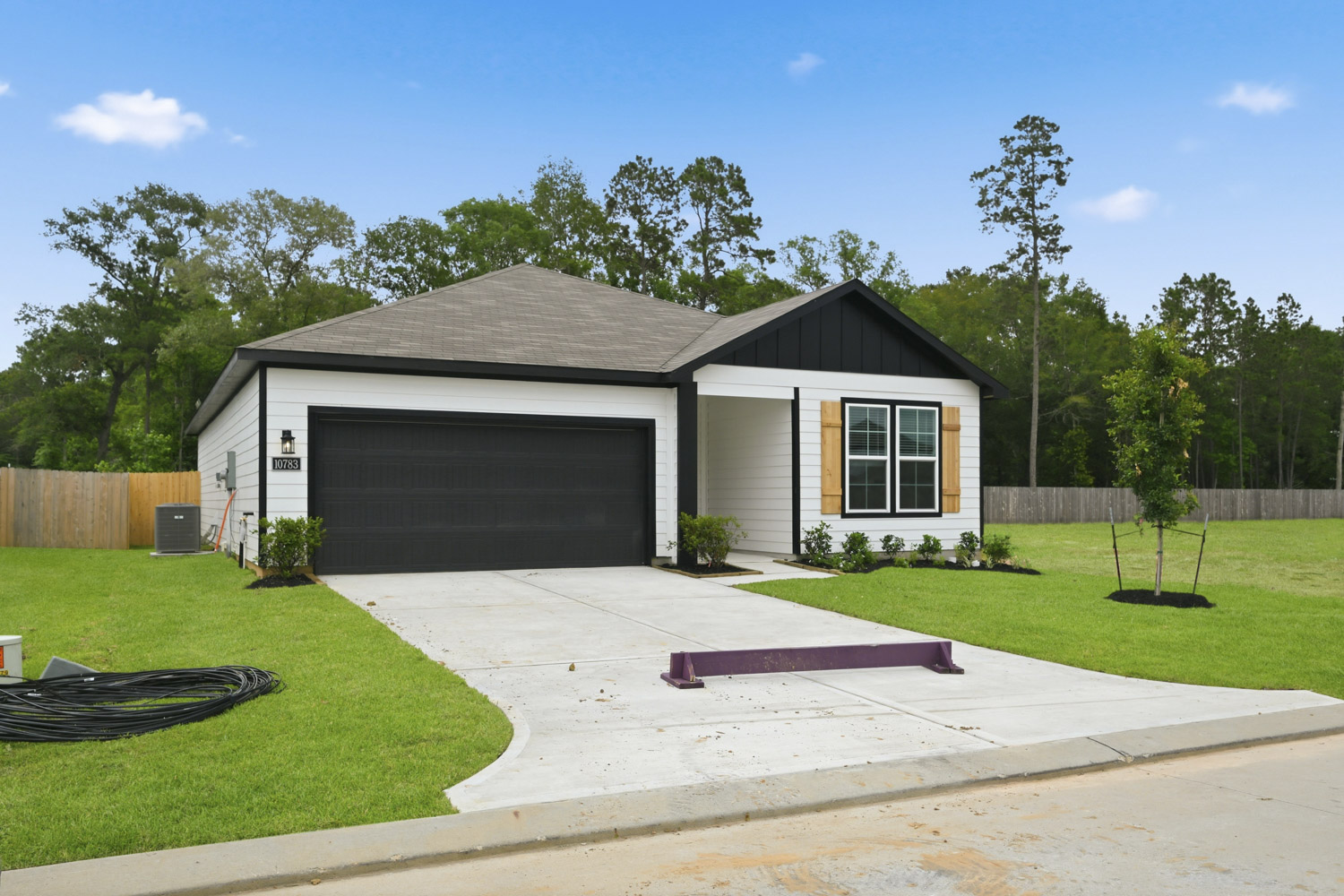 A house with a driveway.