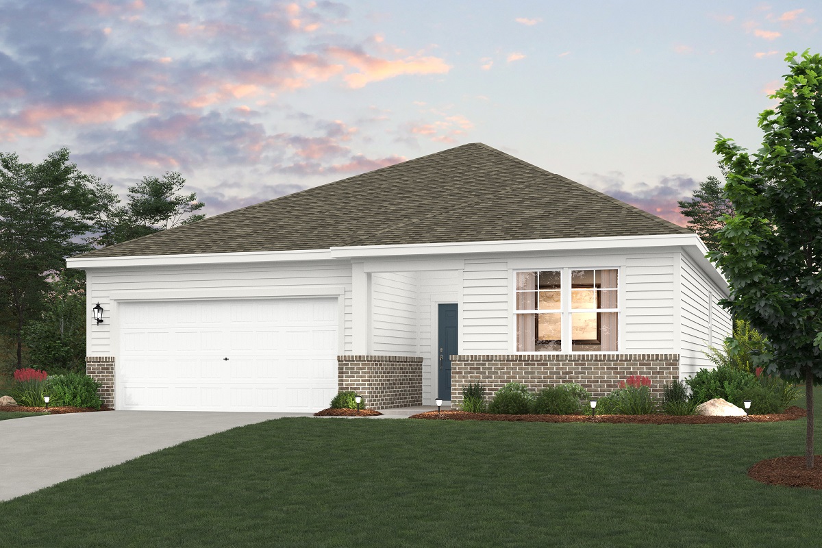 A house with a garage.