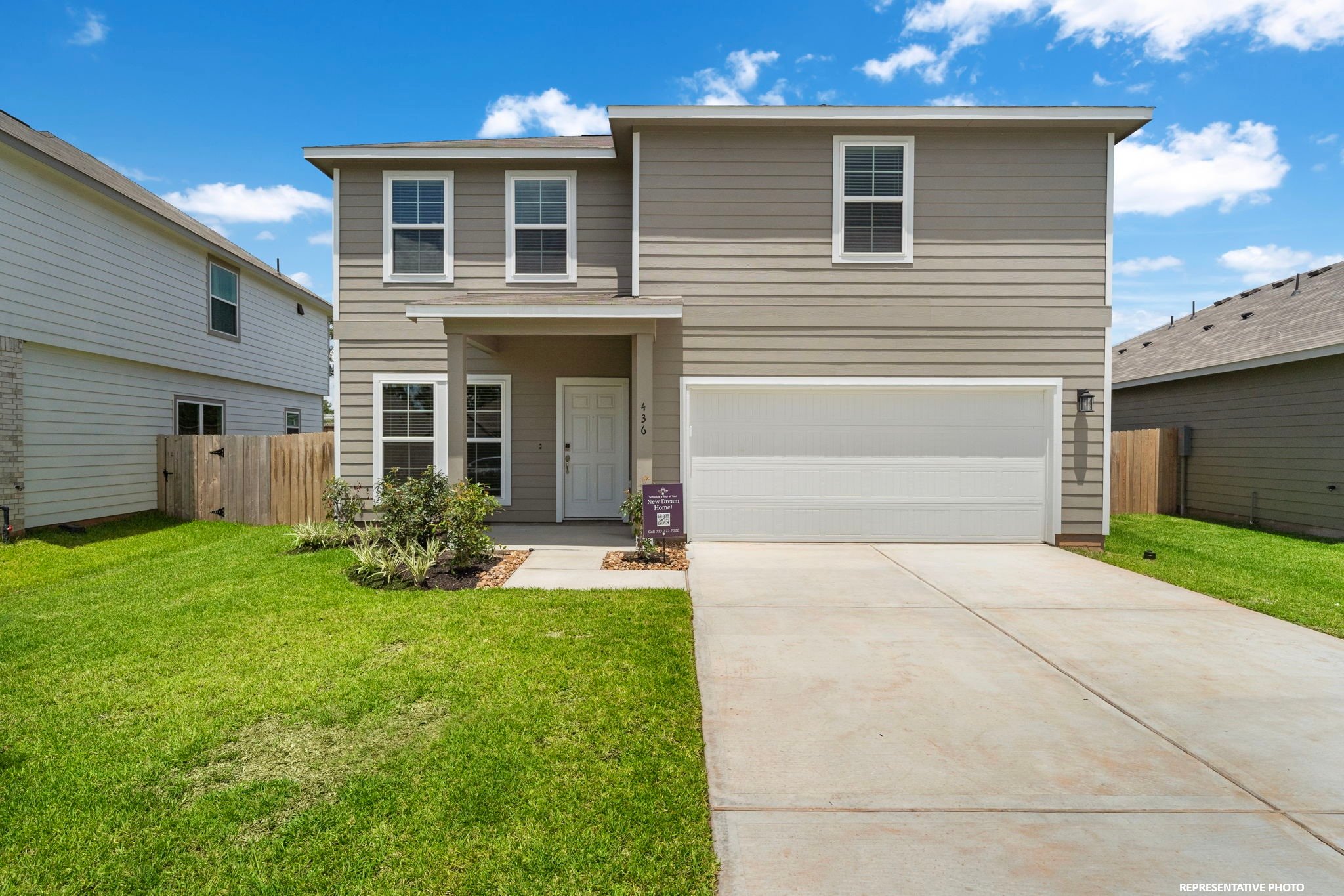 A house with a garage.