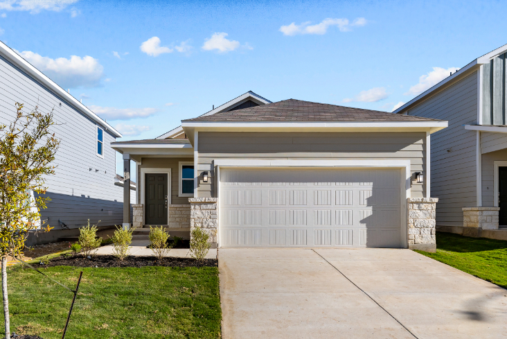 A house with a garage.