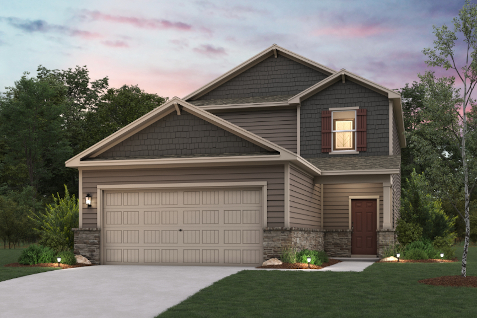 A house with a garage.