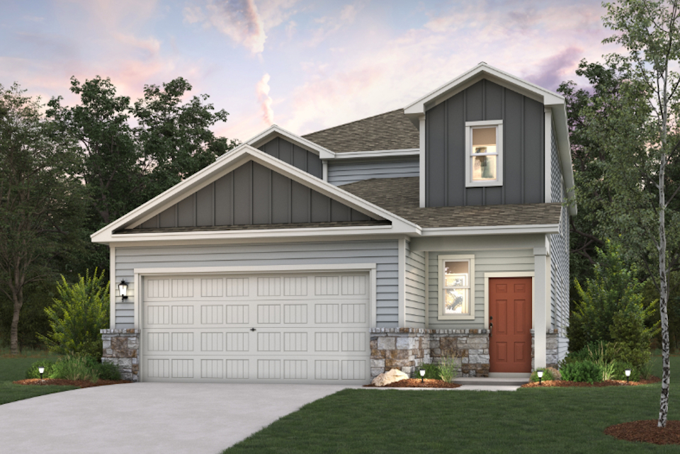 A house with a garage.