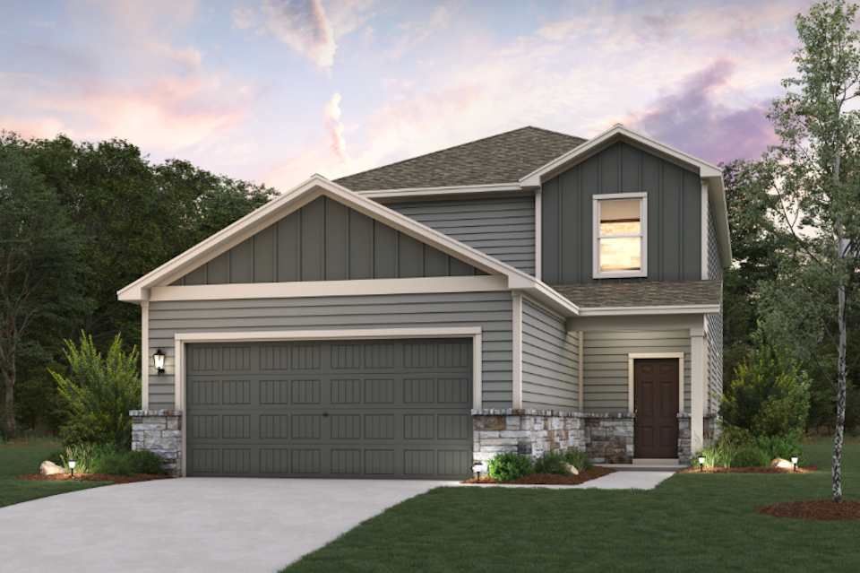 A house with a garage.