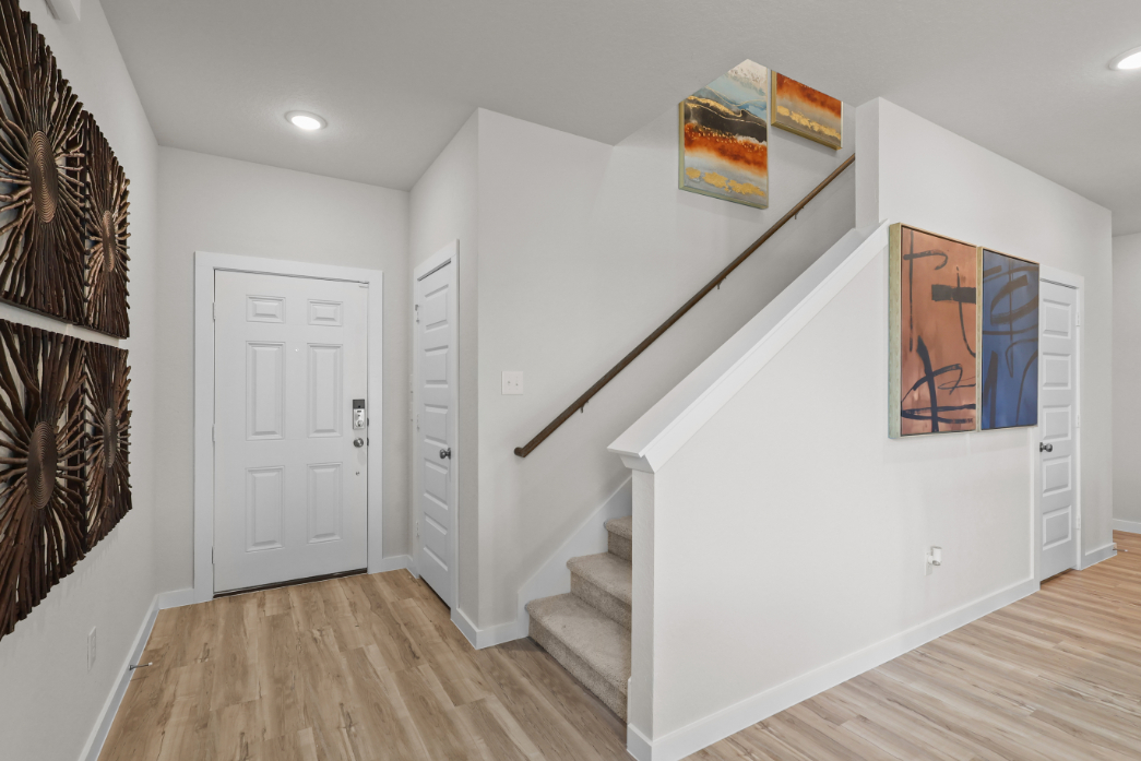 A staircase in a house.