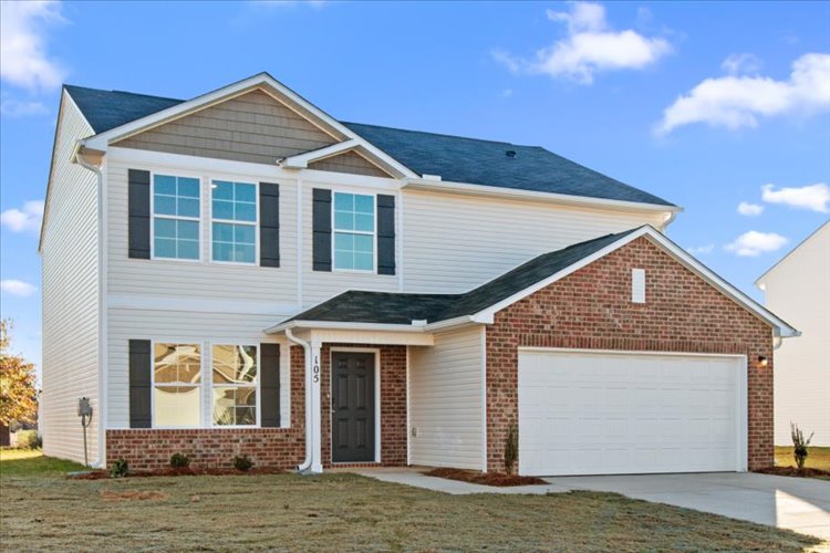 A house with a garage.
