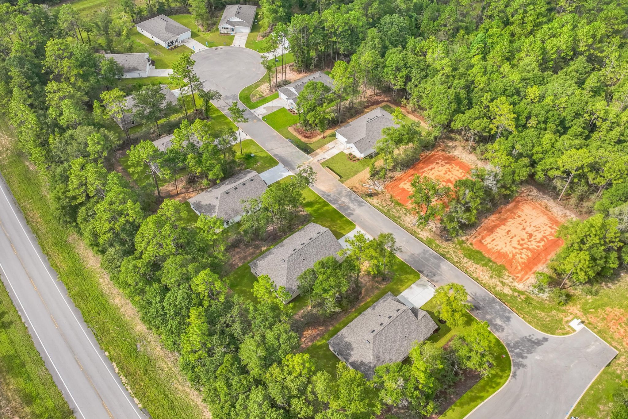 A high angle view of a road.
