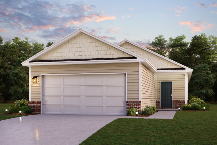 A house with a garage.